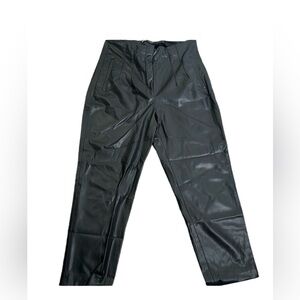 Zara high waisted black faux leather pants size XlArge